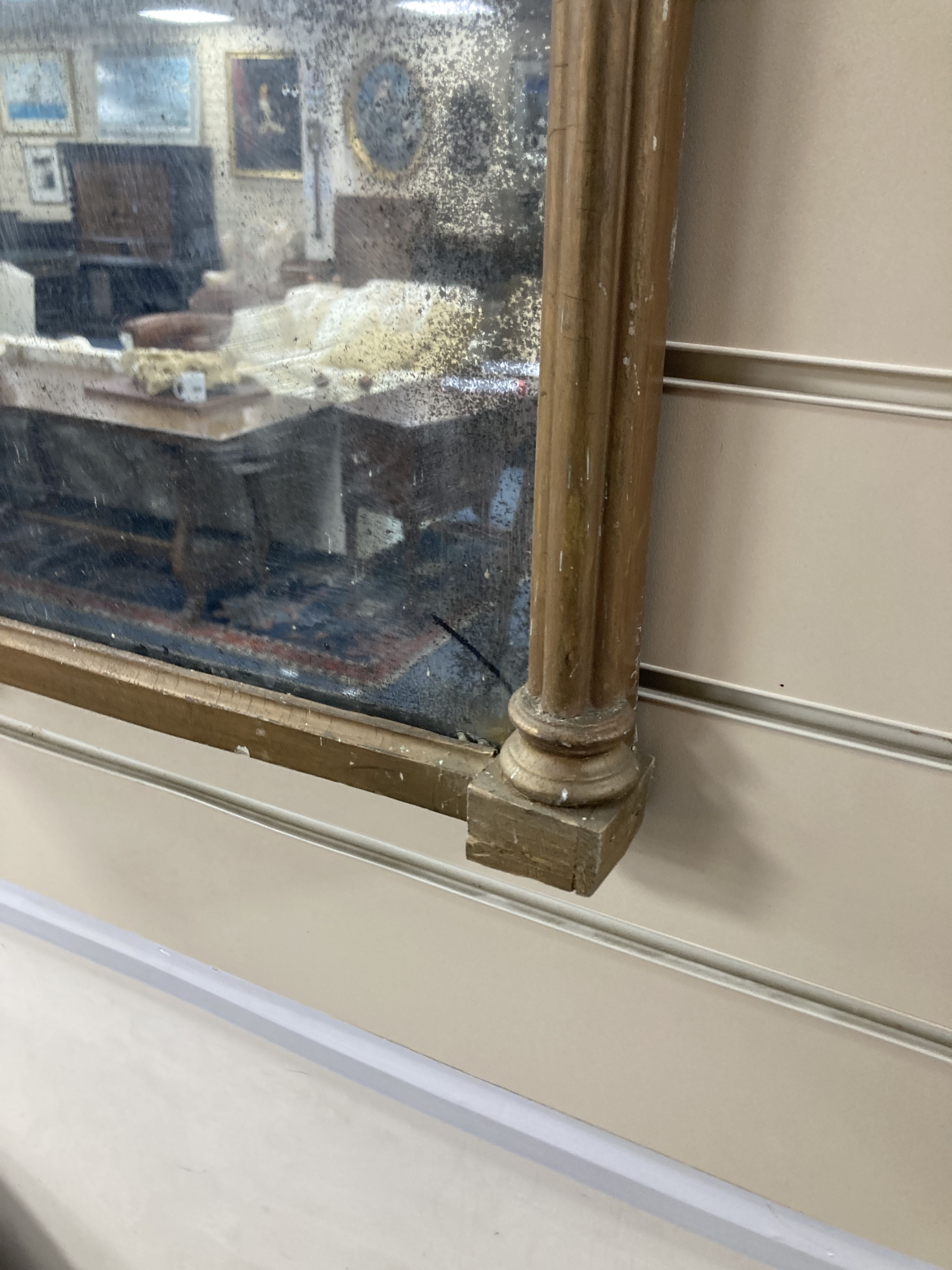 A Regency giltwood gesso pier glass, width 48cm, height 70cm